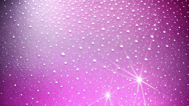 Abstract macro of water droplets on shiny surface with pink cast