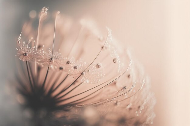 Abstract macrophotography of flower close up view in soft pastel pink color