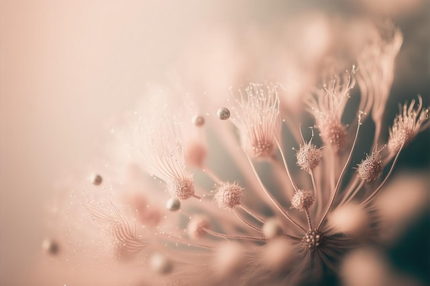 Abstract macrophotography of flower close up view in soft pastel pink color