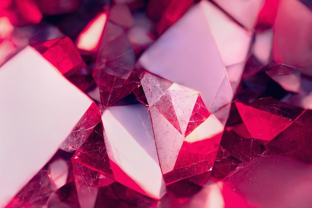 Abstract magenta rood kristal en rock geometrisch luxe ontwerp Generatieve AI