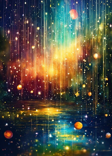 abstract magical rain universe stars