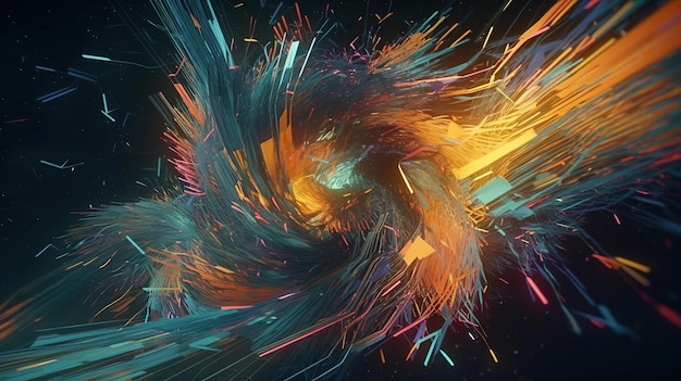 Abstract magnetic field background digital art illustration Generative AI