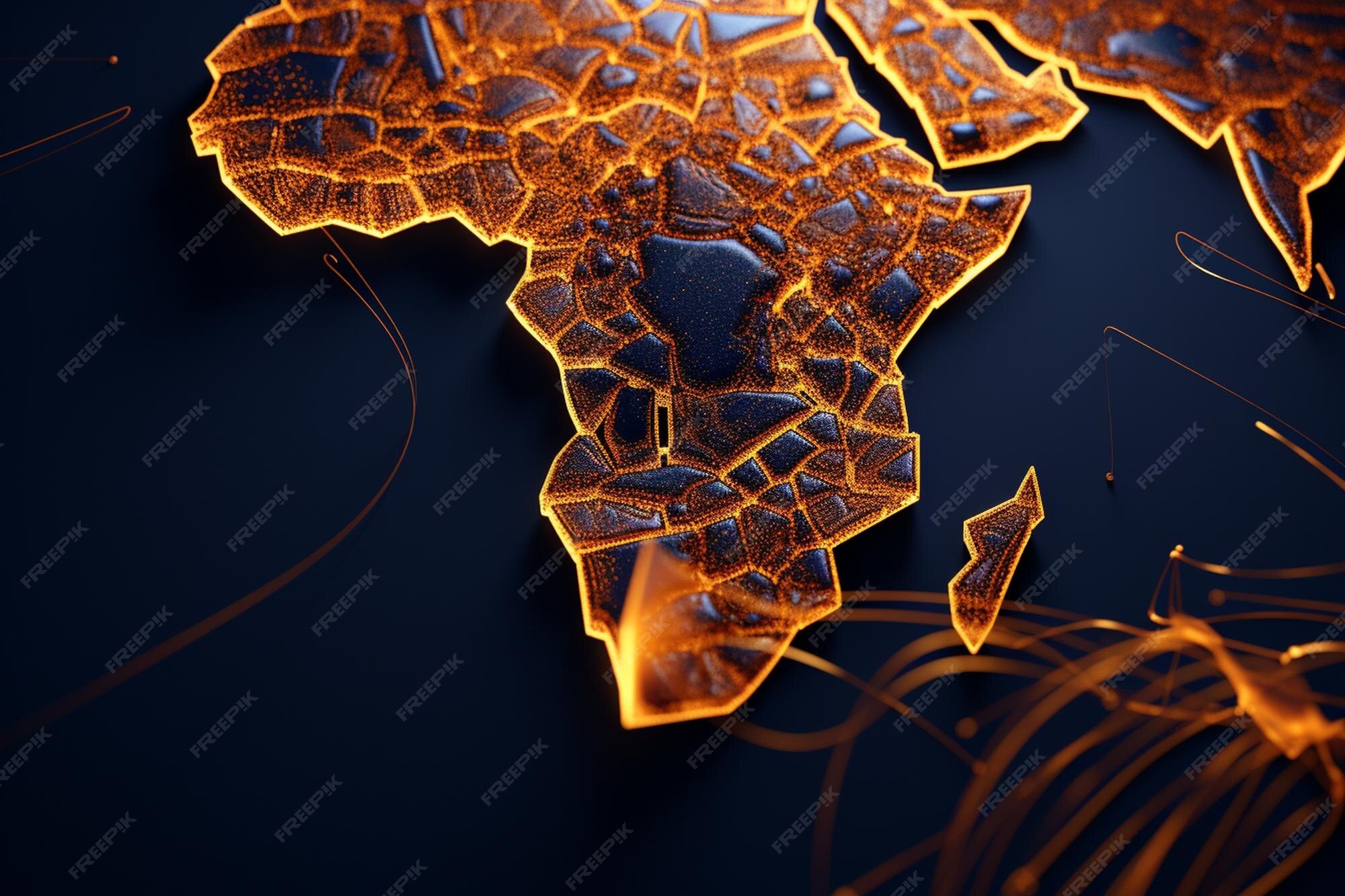 Premium Photo Abstract map highlighting the African diaspora oct 00001 01