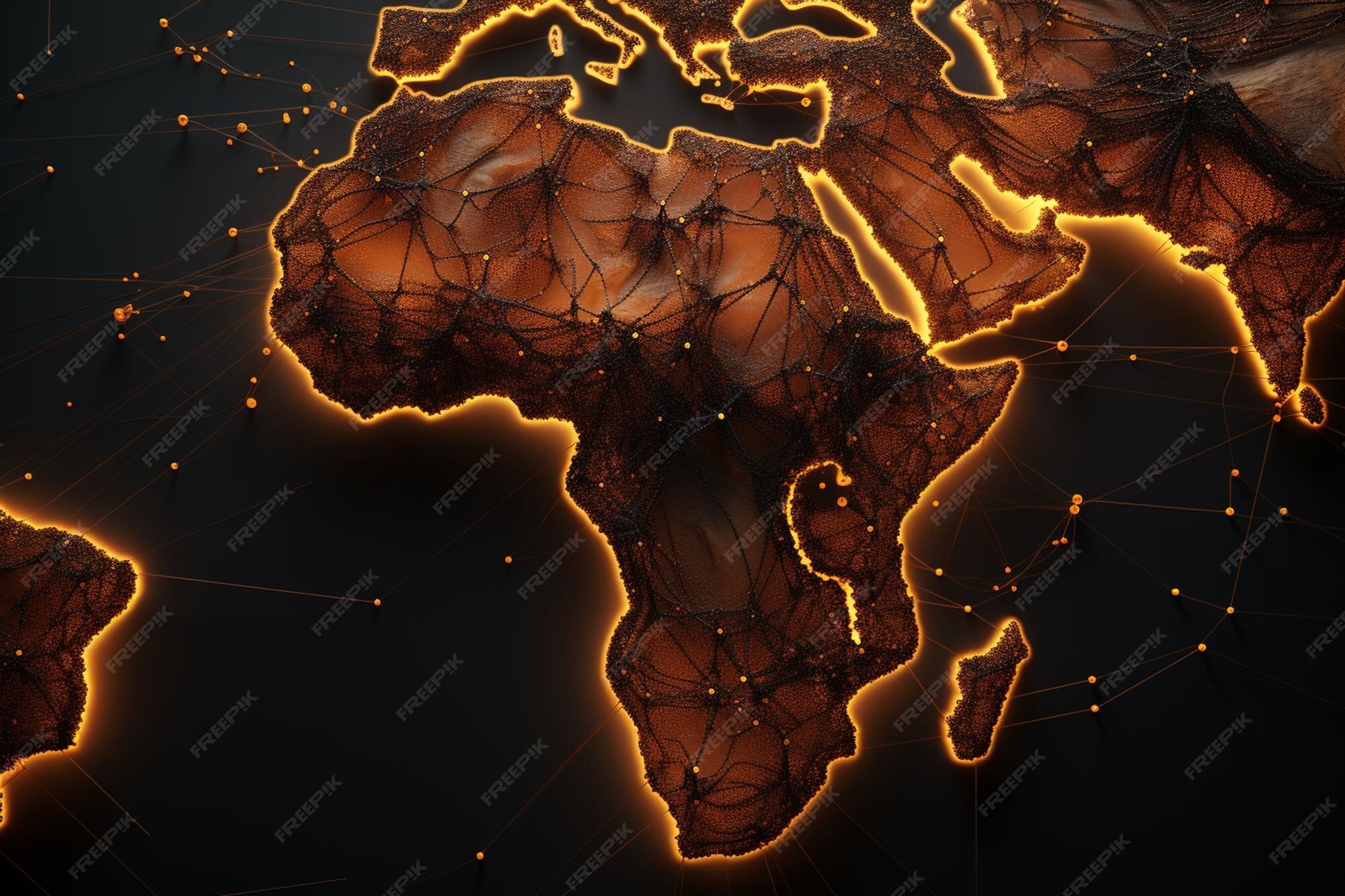 Premium Photo Abstract map highlighting the African diaspora oct 00001 02