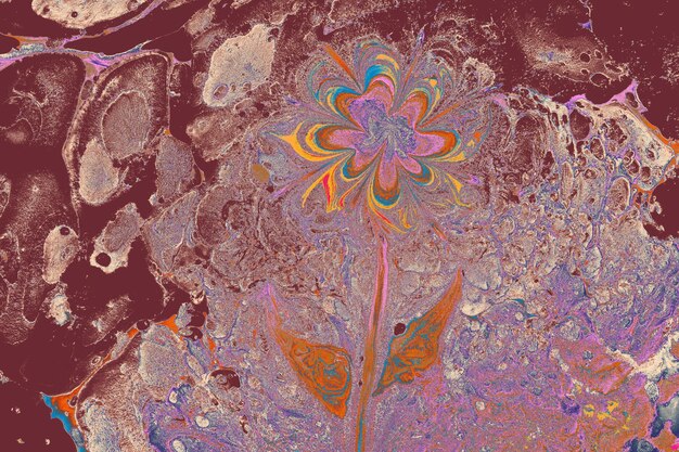 Abstract marble floral pattern texture Traditional art of Ebru marbling
