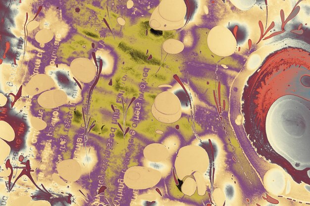 추상 대리석 꽃 패턴 질감 Ebru 마블링의 전통 예술