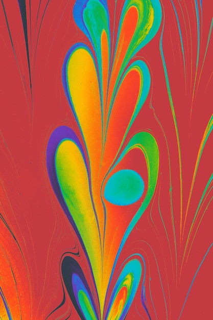 추상 대리석 꽃 패턴 질감 Ebru marblingxA의 전통 예술