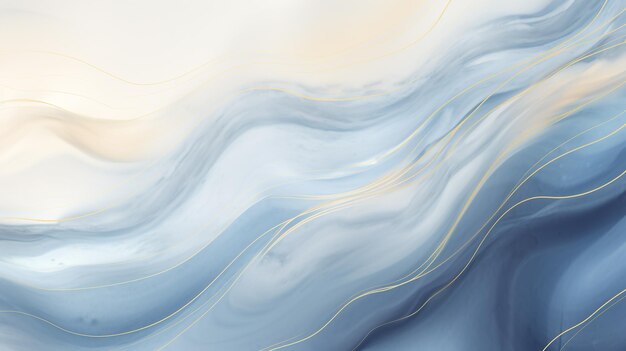 Abstract marble pastel gradient background and golden lines