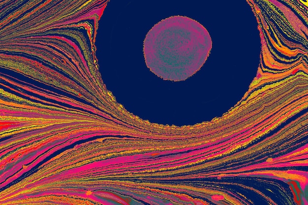 Абстрактный мраморный узор с кругом Традиционное искусство мрамора Эбру