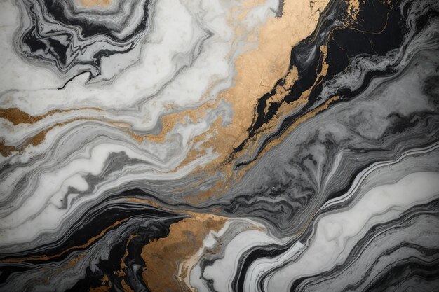 Abstract marble texture black and white grey background handmade technique