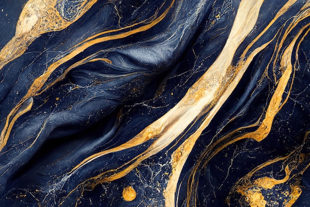 Abstract marble textured background. Marbe gold and blue wallpaper