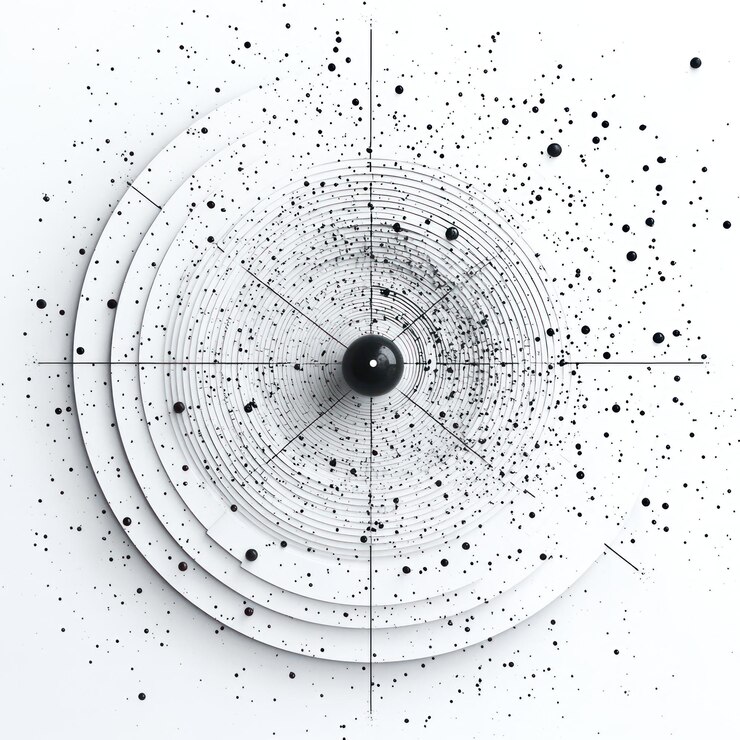 Foto abstract mash lijn en punt doel op witte achtergrond met een inscriptie sterrenhemel of ruimte bestaande uit sterren en het universum 3d render illustratie bedrijf