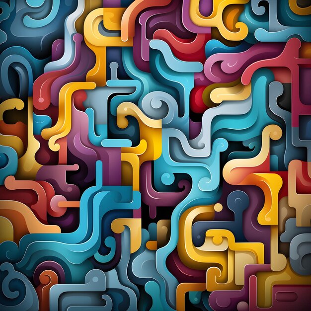 Abstract maze seamless pattern background