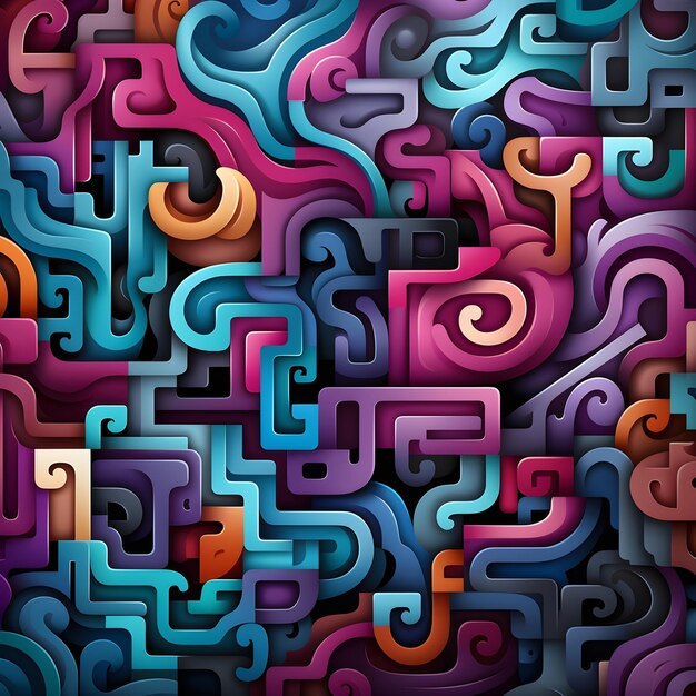 Abstract maze seamless pattern background