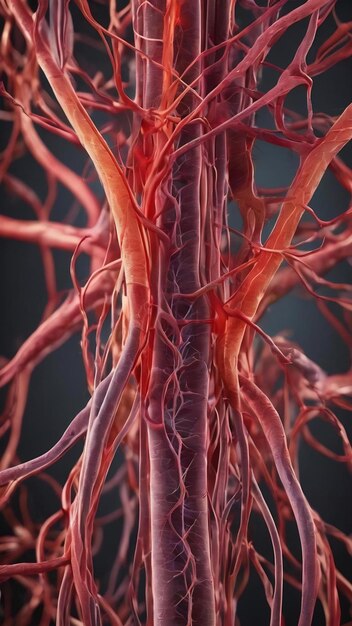 Abstract medical scientific illustration of veins and arteries in the human body