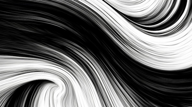 Photo abstract mesmerizing black and white swirl pattern generative ai