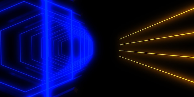 abstract met neonlichten. neon tunnel. illustratie