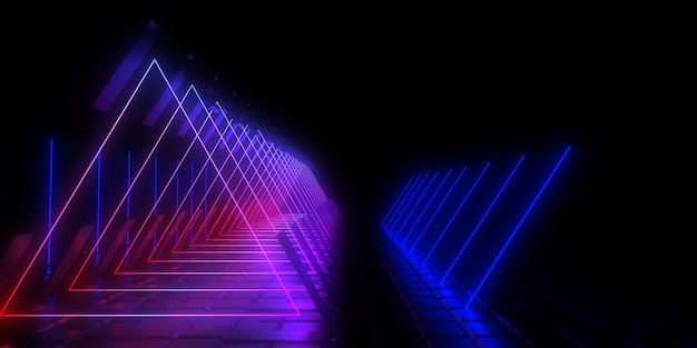 abstract met neonlichten. neon tunnel. illustratie