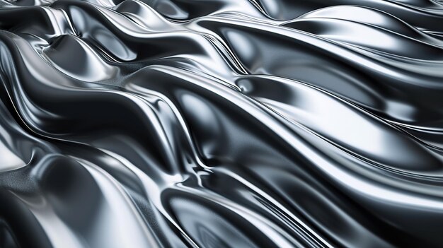 Abstract metallic chrome background with some smooth linesx9