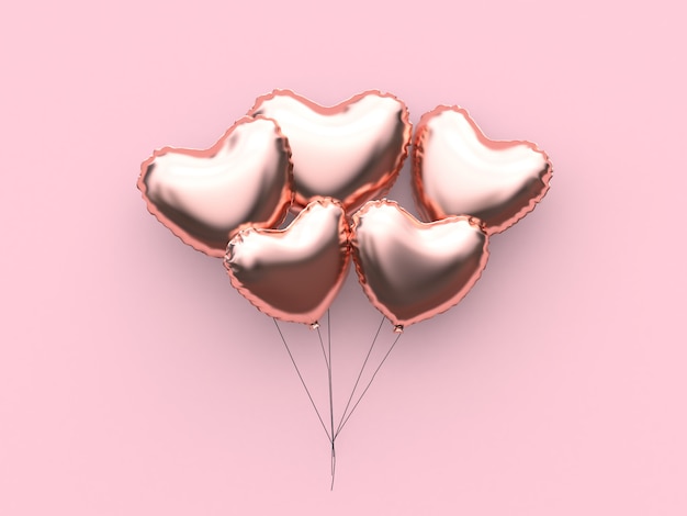 抽象的な金属心臓バルーンバレンタイン