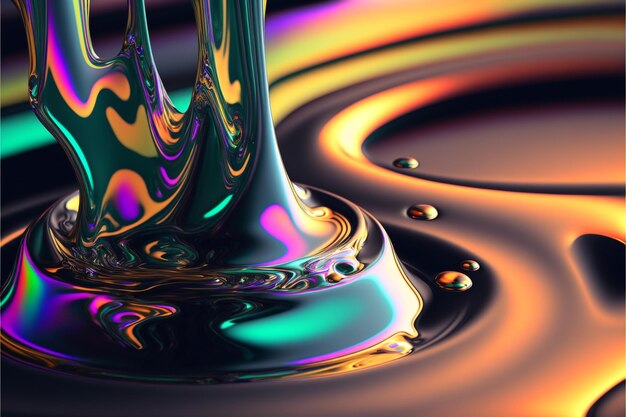 Abstract metallic liquid background