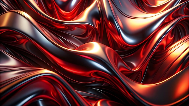 Abstract Metallic Red and Black Background With Striking Contrast