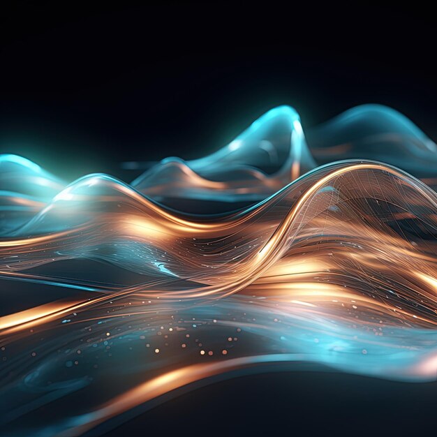 Abstract metallic wave background