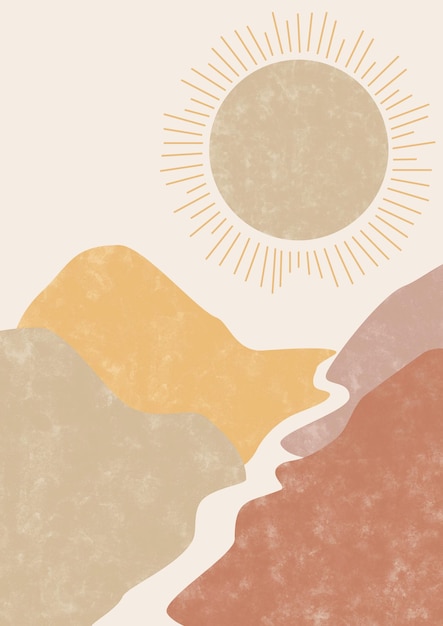Abstract midcentury art illustration