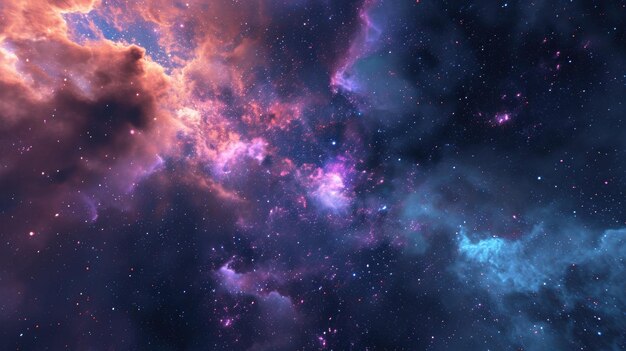 Абстрактный фон Млечного Пути, наполненный красочными звездными скоплениями