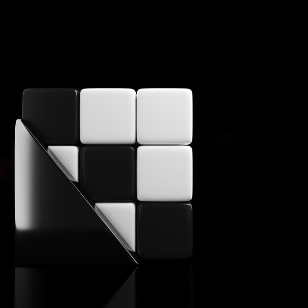 Abstract minimal background Black and white boxes with triangle