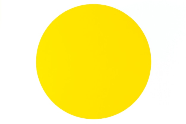 Abstract minimal color paper background yellow round circle on white background