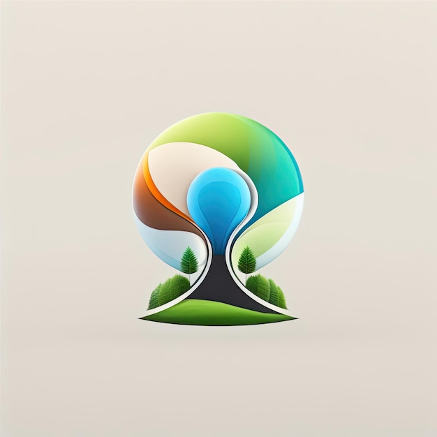 Photo abstract and minimal environment logo