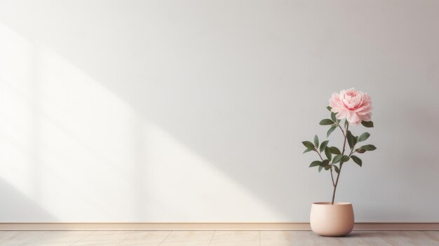 Abstract Minimalism Peony In An Empty Room