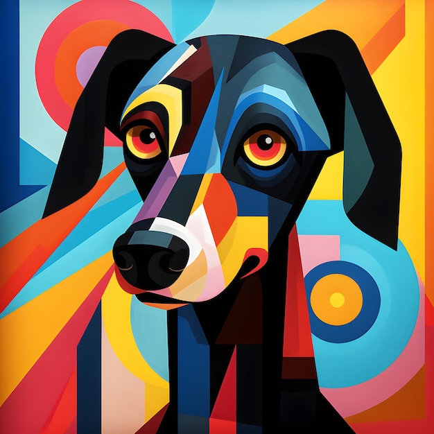 Abstract Minimalist animal cubism Character Design illustration