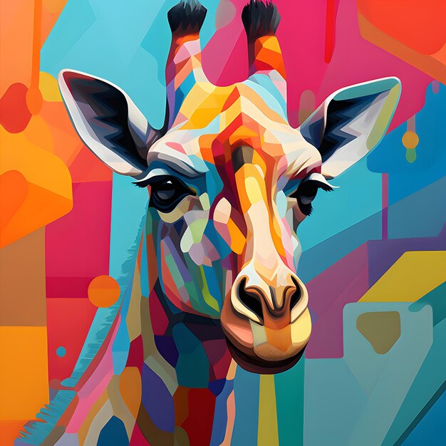 Abstract Minimalist animal cubism Character Design illustration