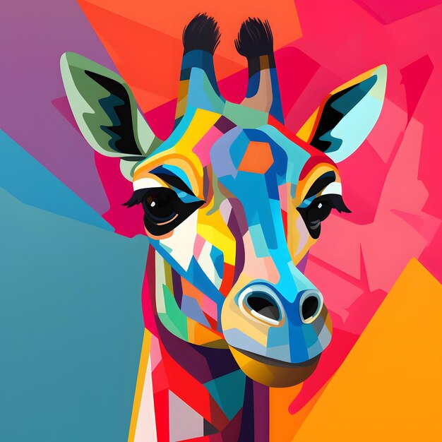 Abstract Minimalist animal cubism Character Design illustration