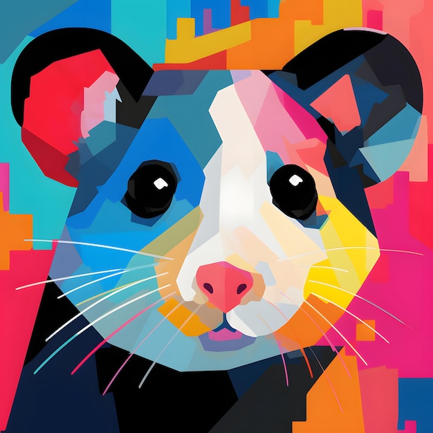 Abstract Minimalist animal cubism Character Design illustration