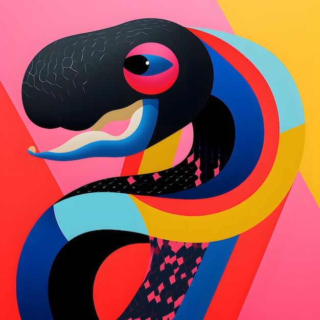 Abstract Minimalist animal cubism Character Design illustration