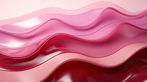 Abstract minimalist background with transparent wavy pastels on pink