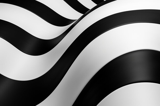 Abstract Minimalist Black and White Swirl Pattern