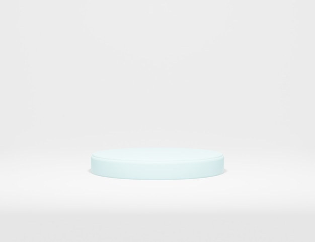 Abstract minimalist blue podium for product presentation with white background 3d render