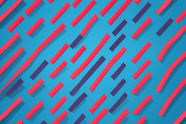 Abstract minimalist conceptual multiple coloured zig zag strip joined as one moving upwards on blue background