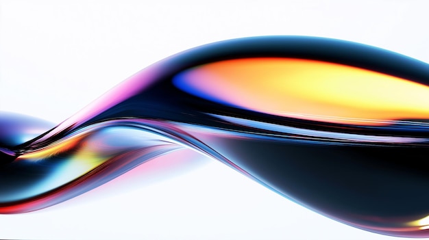 abstract minimalist design colorful glass shape 3d render