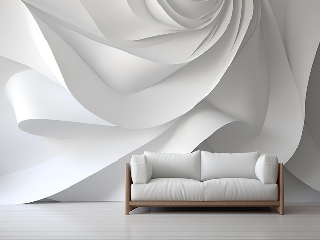 abstract minimalist living room interior design ai generative design