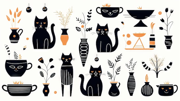 Photo abstract minimalistic aesthetic backgrounds with cats