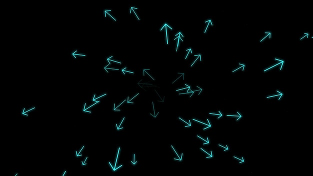 abstract minimalistic black background with arrows in the center