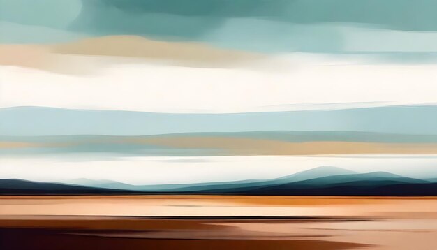 Abstract Minimalistic Landscape Digital Art Painting Graphic Artwork Nature Background Design