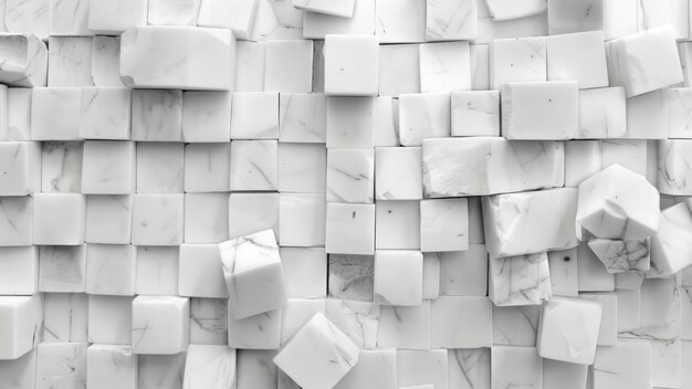 Абстрактные минималистские обои из белых мраморных кубиков