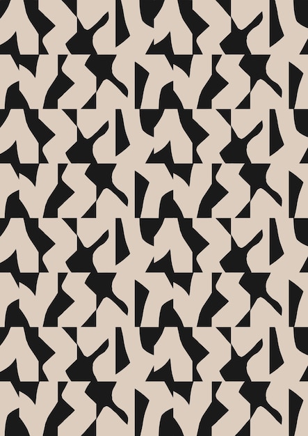 Abstract minimalistisch modern geometrisch patroon Beige en zwarte afdrukbare achtergrond