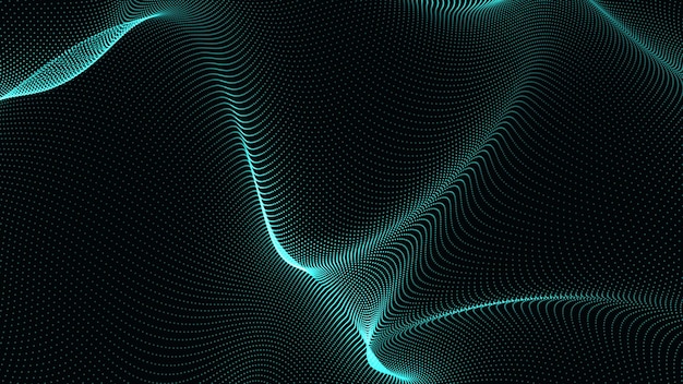 abstract mir sky bluue color wave isolated on the black background 3d rendering
